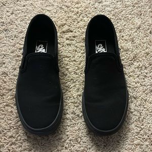 Black slipon Vans. Size 7
